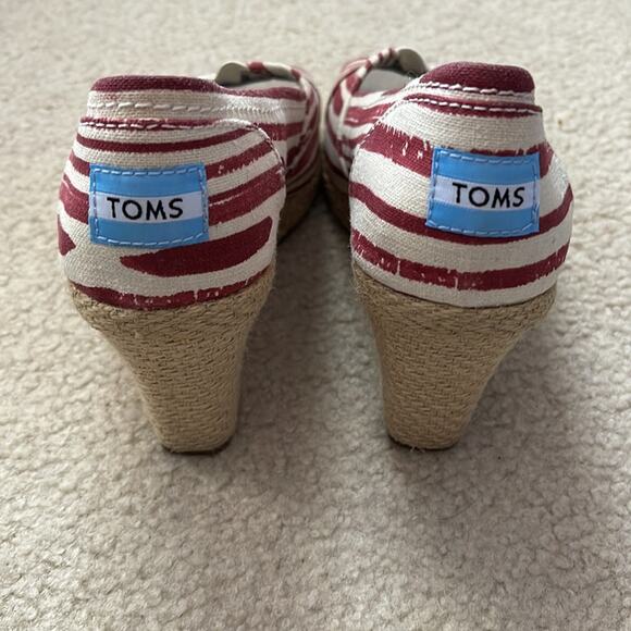 Toms adorable striped wedge peep toe - Picture 4 of 6